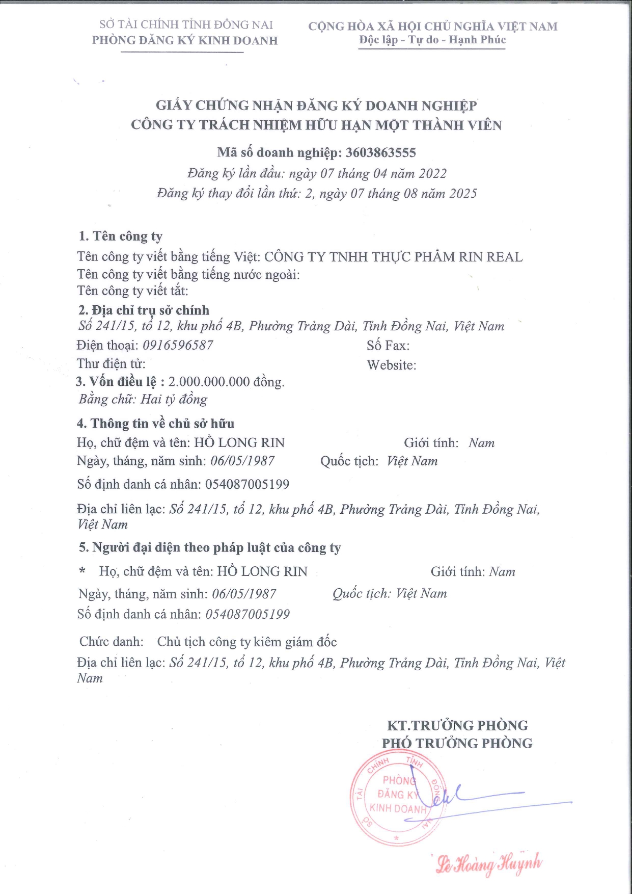 Hồ sơ pháp lý công ty
